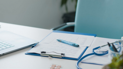 Doctors-Desk-with-Laptop-and-Stethoscope-